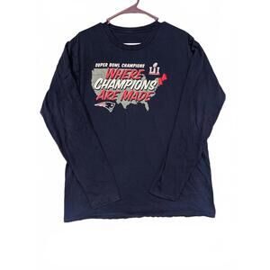 NFL Pro Line Super Bowl LI Patriots Champions Long Sleeve Shirt Mens Large